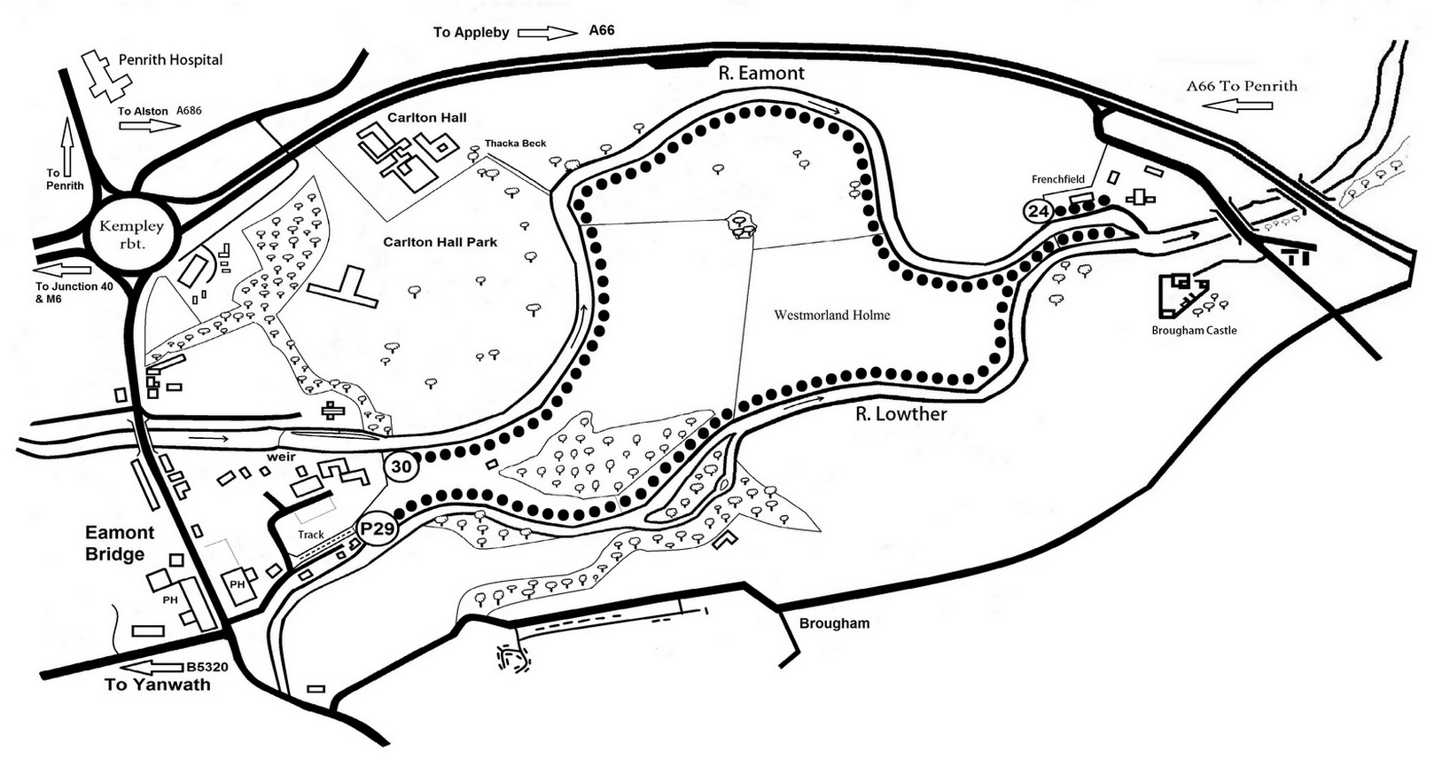 Map 6 - Westmorland Holme, Rivers Eamont and Lowther