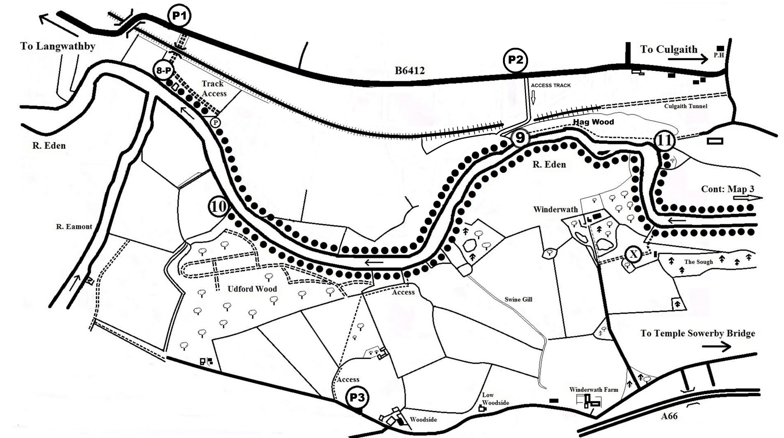 Map 2 - Skirwith Abbey, Culgaith Water and Lower Winderwath